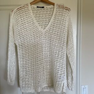 Nic & Zoe crochet white sweater